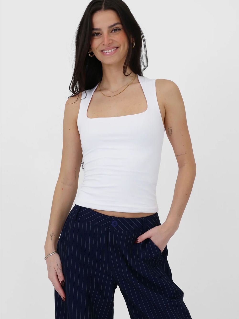 👚 Grey Bandit Kelsey Tank Top - White